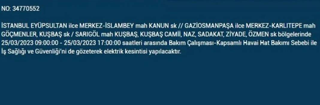İstanbullular dikkat! Yarın bu ilçelerde elektrikler kesilecek 15